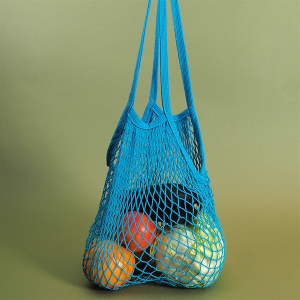 Shopping bag Long handles Clear blue